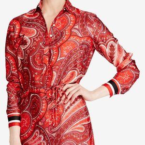 Lauren Ralph Lauren Red Paisley Long Sleeve Dress